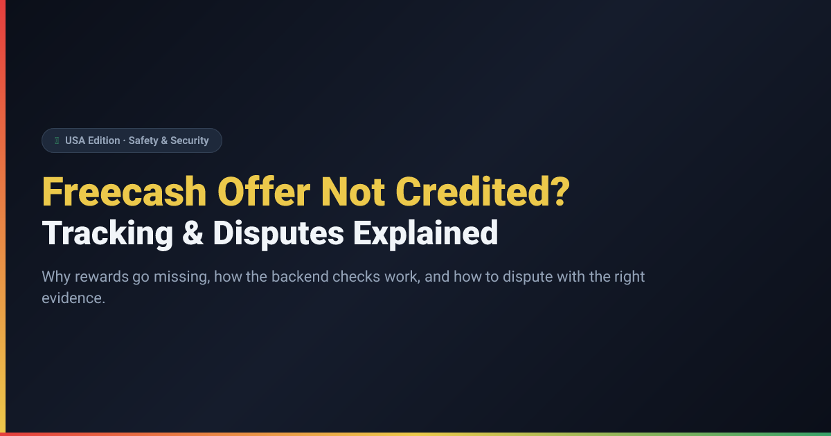 Freecash offer not credited — tracking and dispute guide
